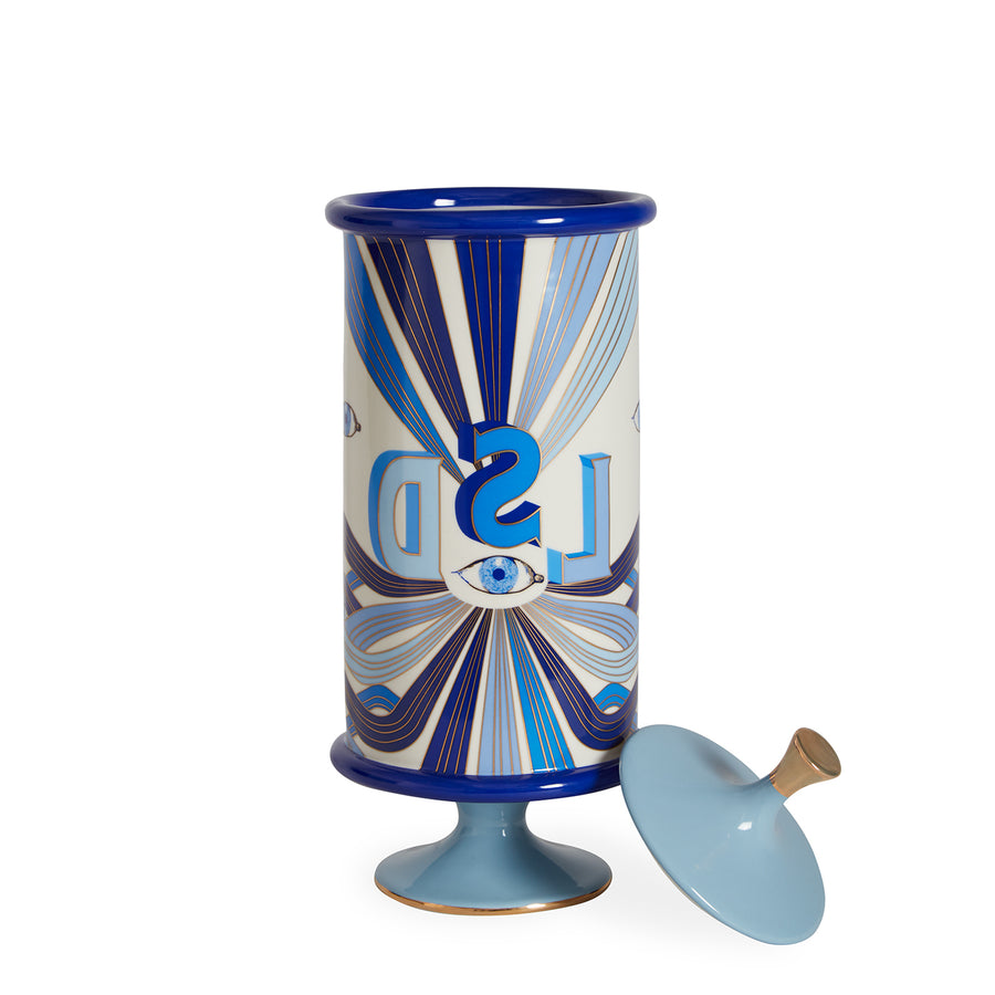 Blue-Toned Porcelain LSD Canister | Jonathan Adler Druggist