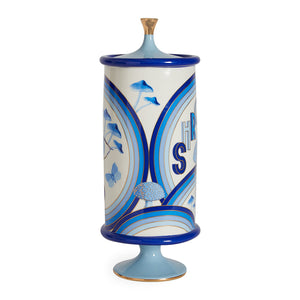 Blue-Toned Porcelain Shrooms Canister | Jonathan Adler Druggist | Oroa.com