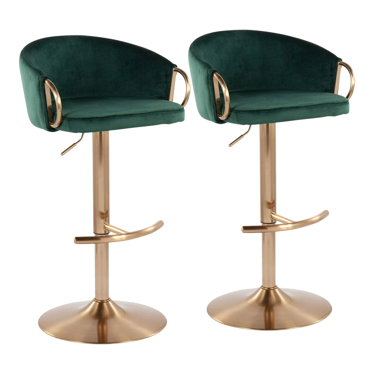 Glam Adjustable Bar Stool (S/2) - Claire