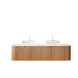 Floating Bathroom Vanity & Glass Basins - OROA