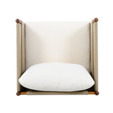 Teak, Outdoor Acacia Wood Club Chair with Diamond Rope Weave & Cushions