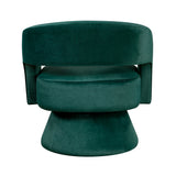 Emerald Green Compact Velvet Swivel Chair – OROA, view 5