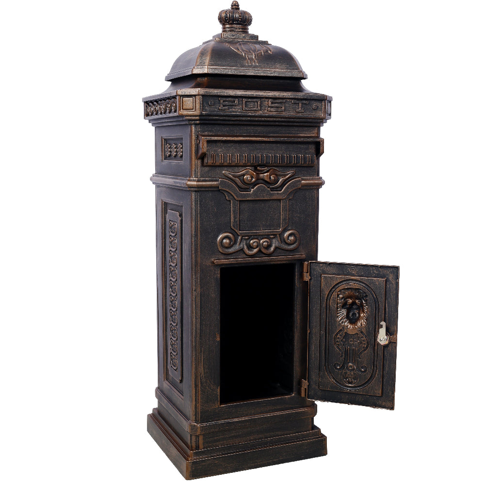 Antique Bronze Freestanding Mailbox | Catchy