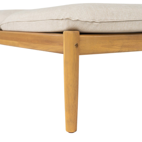 Riviera Outdoor Chaise Lounge with Wheels, Acacia Wood Frame (S/2)