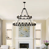 Black Wagon Wheel Chandelier - OROA