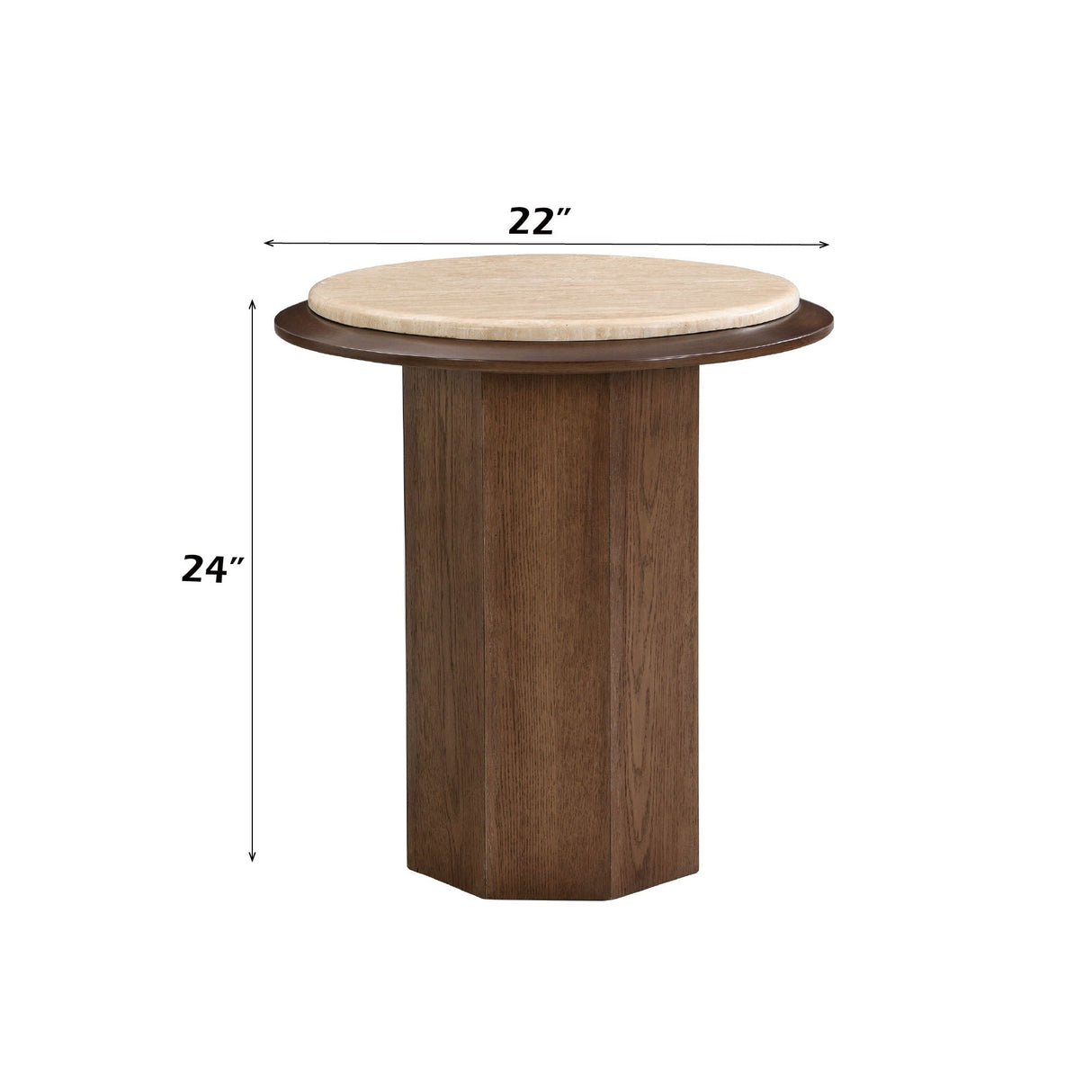 Kasha Walnut Side Table - Round