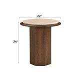 Kasha Walnut Side Table - Round