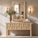 Langford Solid Reclaimed Elm Wall Mirror, Heritage Light Natural Brown - OROA Modern Furniture