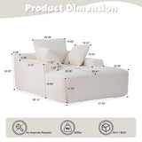 Oversized Chaise Lounge Chair White Summer - OROA