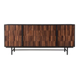 Wooden sideboard with a geometric pattern