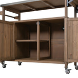 54.33' Farmhouse Rolling Outdoor Kitchen Cart