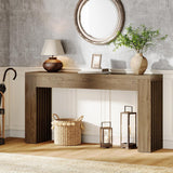 Slim Vertical Slat Console Table Rustic - OROA