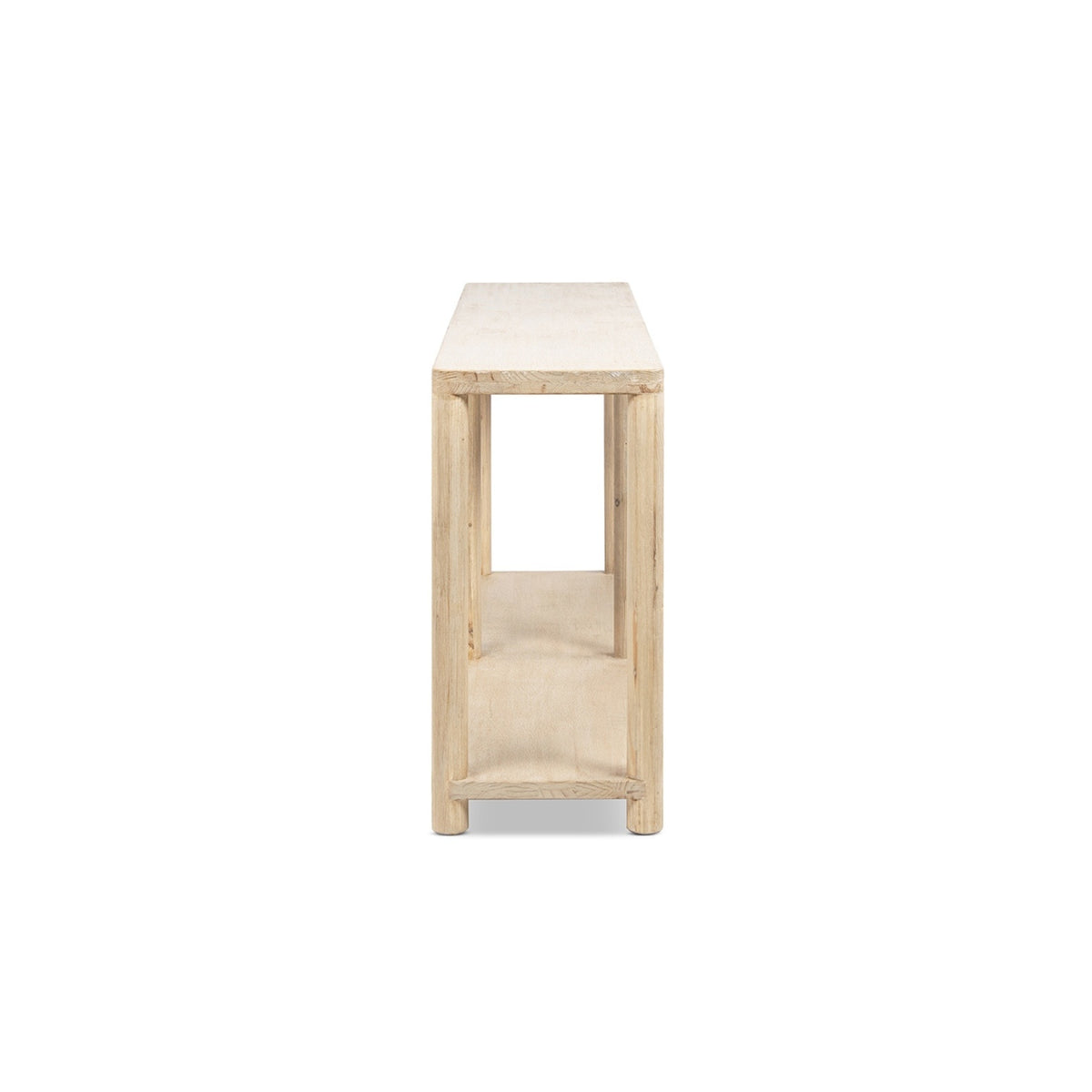 Milo Cerused Reclaimed Pine Console Table with Lower Shelf, Light Natural - OROA Online Furniture