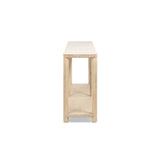 Milo Cerused Reclaimed Pine Console Table with Lower Shelf, Light Natural - OROA Online Furniture