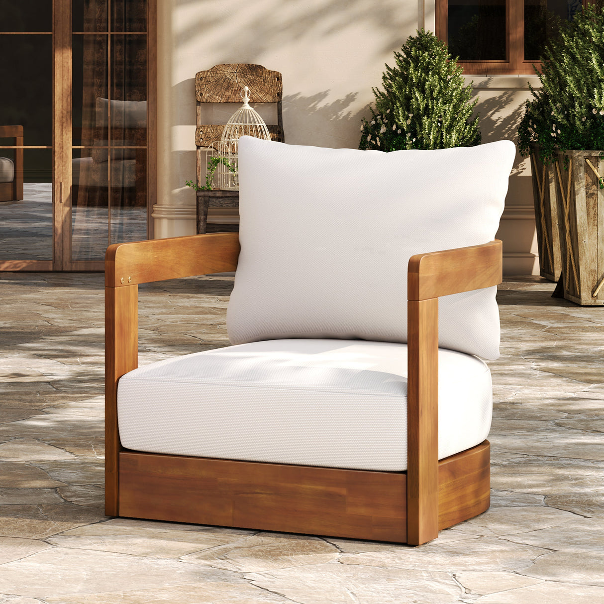 Premium Acacia Wood Outdoor Club Chair Capri