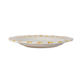 Ceramic Stripe Dinner Plate, Yellow - 10 x 10 x 1.25 Inches