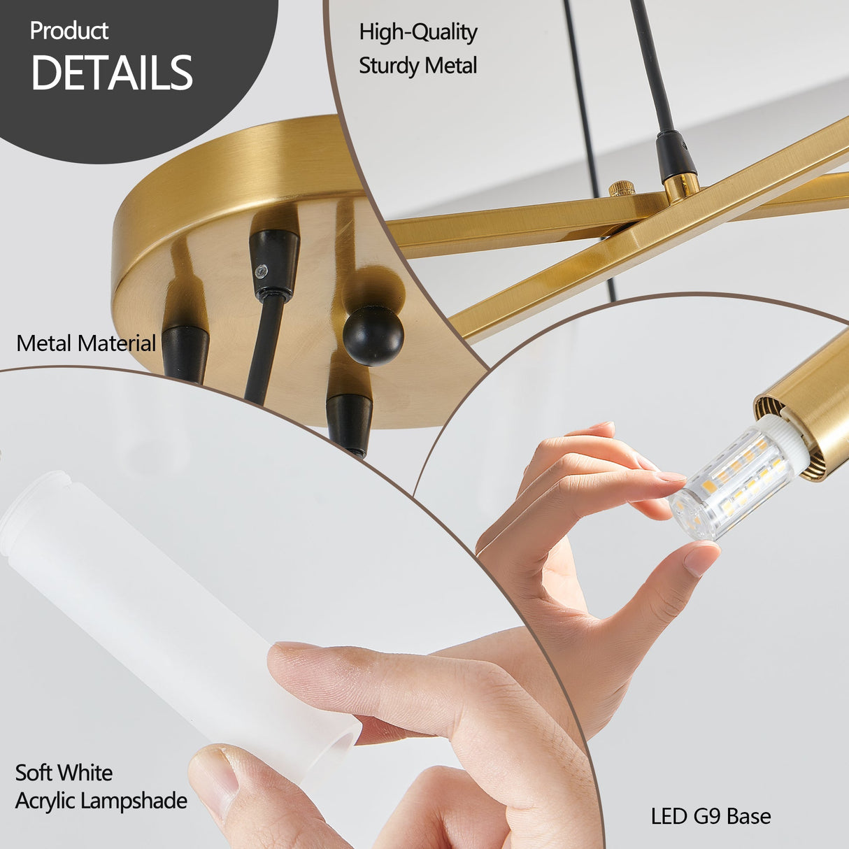 Golden Modern Chandelier Light Fixture with Branch Design
