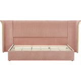Pink Chenille Wingback King Bed – OROA, view 4