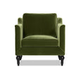 Josephine Upholstered Accent Chair with Wooden Legs, Olive Green Performance Velvet - OROA Online Furniture