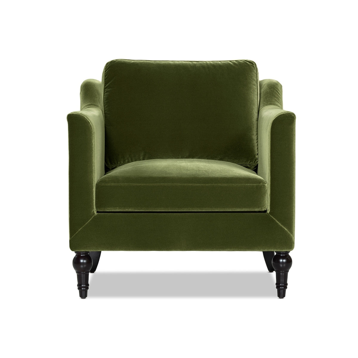 Josephine Upholstered Accent Chair with Wooden Legs, Olive Green Performance Velvet - OROA Online Furniture