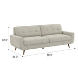 Fog Beige Tufted Upholstered Sofa – OROA, view 7