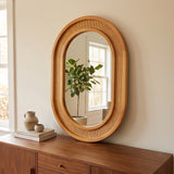 Natural Rattan Oval Wall Mirror – OROA, view 7