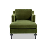 Josephine Upholstered Chaise Lounge, Olive Green Performance Velvet - OROA Modern Furniture