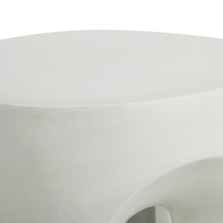Outdoor Round Top Side Table in Antique White