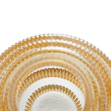 Tiered Geometric Amber Luster Clear Vase (S/2)