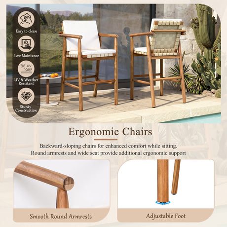 Outdoor Counter Bar Stools (S/2) - Natural