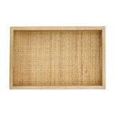 Brown Woven Rattan Trays with Handles — top view of woven base