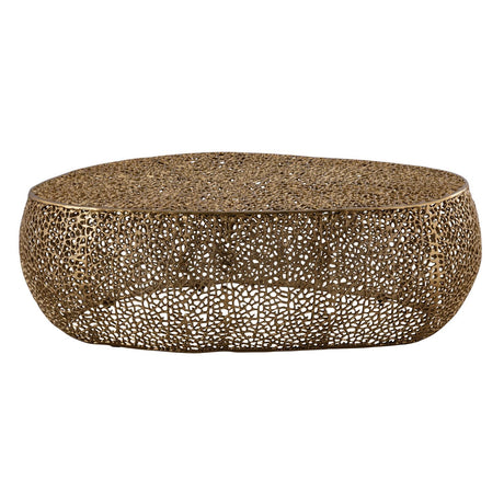 Sculptural Gold Oval Coffee Table | Catchy