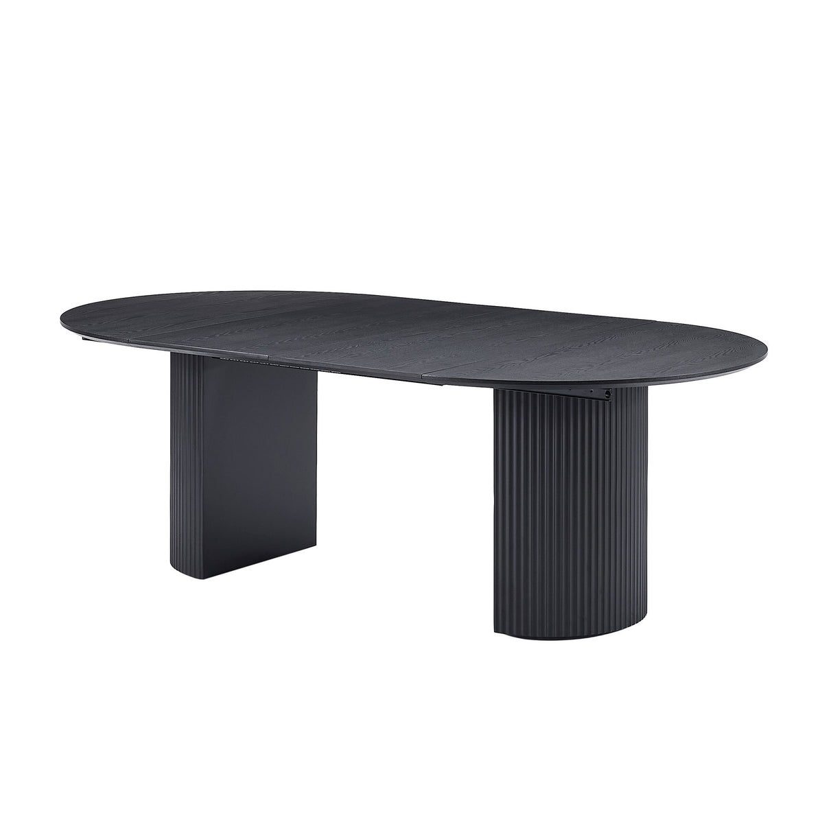 black oval dining table