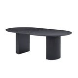 black oval dining table