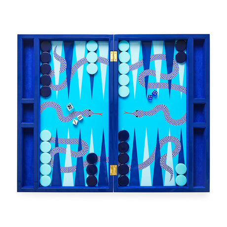 Blue Lacquer Backgammon Set | Jonathan Adler Eden | Oroa.com