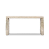 Veda Whitewashed Reclaimed Pine Geometric Console Table with Slim Stacked Legs - OROA Modern Furniture