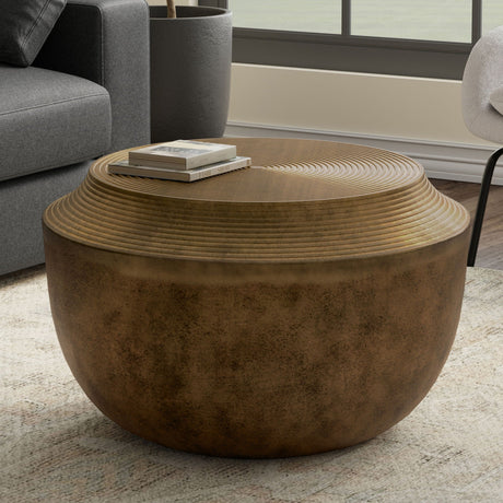 Timms - Cast Aluminum Coffee Table - Brown