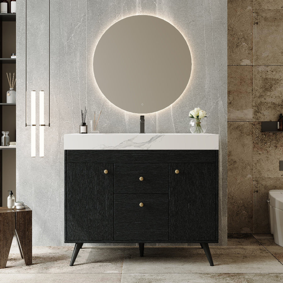 36" Modern Bathroom Vanity with Sintered Stone Top | OROA