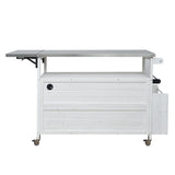 Foldable Outdoor Kitchen Island Patio Cart - White