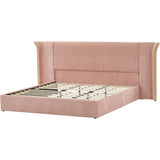 Pink Chenille Wingback King Bed – OROA, view 6