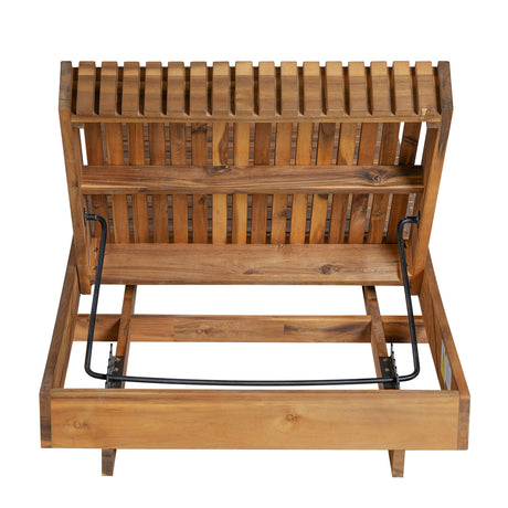 Acacia Solid Wood Lounge Chaise Set | OROA