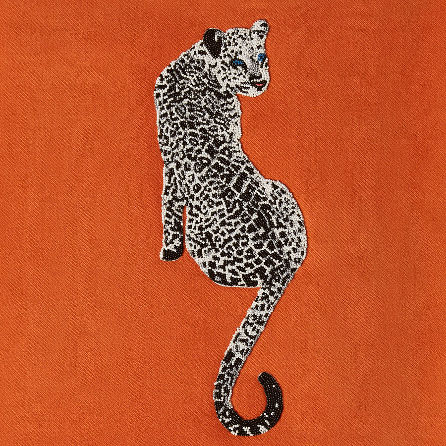 Bead Embroidered Orange Throw | Jonathan Adler Leopard | Oroa.com