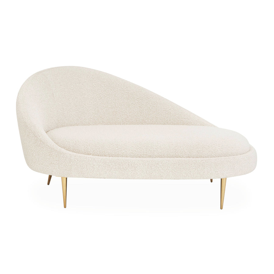Sloped-Back Bouclé Chaise | Jonathan Adler Ether | Oroa.com