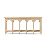 Natural Reclaimed Elm Console Table with Arched Base — front view