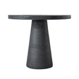 Textured Black Round Pedestal Dining Table – OROA, view 1