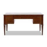 Dauphin Gold Accent 5-Drawer Wood Executive Desk Dark Walnut Ash Wood & Veneer