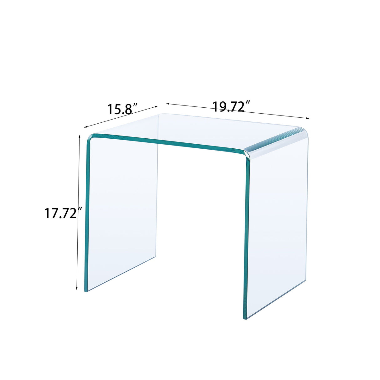 Clear Tempered Glass Side Table - OROA
