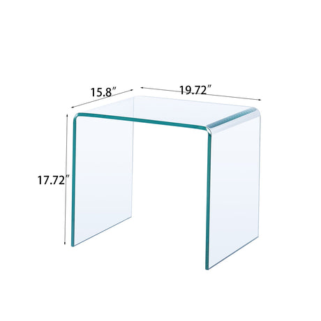 Clear Tempered Glass Side Table - OROA