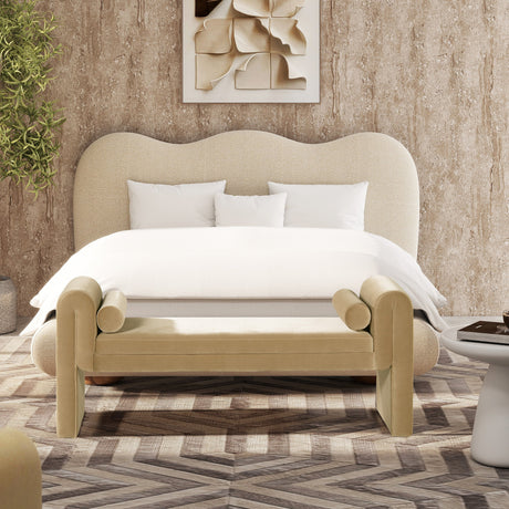 Camel Brown Arched Bench - Mason