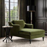 Josephine Upholstered Chaise Lounge, Olive Green Performance Velvet - OROA Modern Furniture